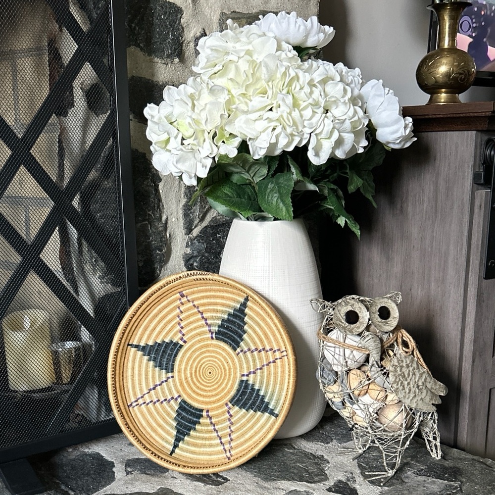 Handwoven Coil Basket – 12” Starburst Design